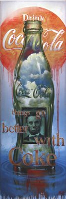 Lincoln and Coke, oil on canvas 72inX24in