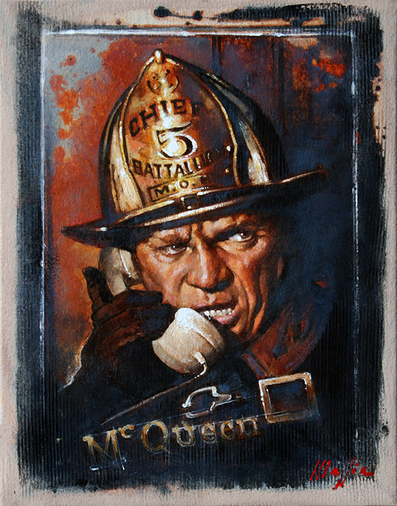 Steve McQueen, oil on canvas 24inX18in