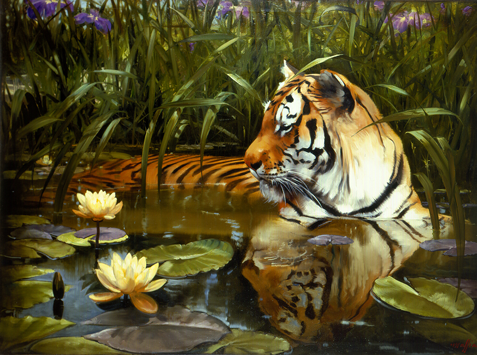 Tiger, oil on canvas 58